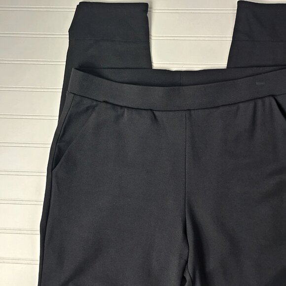 HUE Women's Pointe 7/8 Black Rayon Blend Pocketed Slit Ankle Leggings Size L NWT - Picture 4 of 14